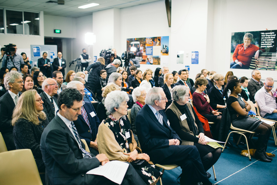 Crowd of people at the celebration of the 4000th cochlear implant