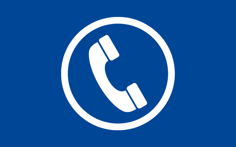 graphic of a telephone against a blue backdrop