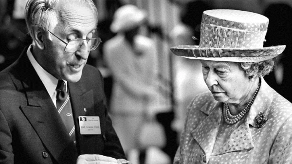 Graeme Clark and Queen Elizabeth II