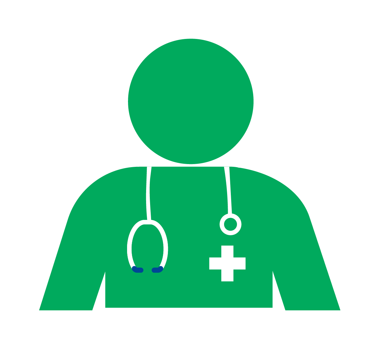 Green profile icon with stethoscope