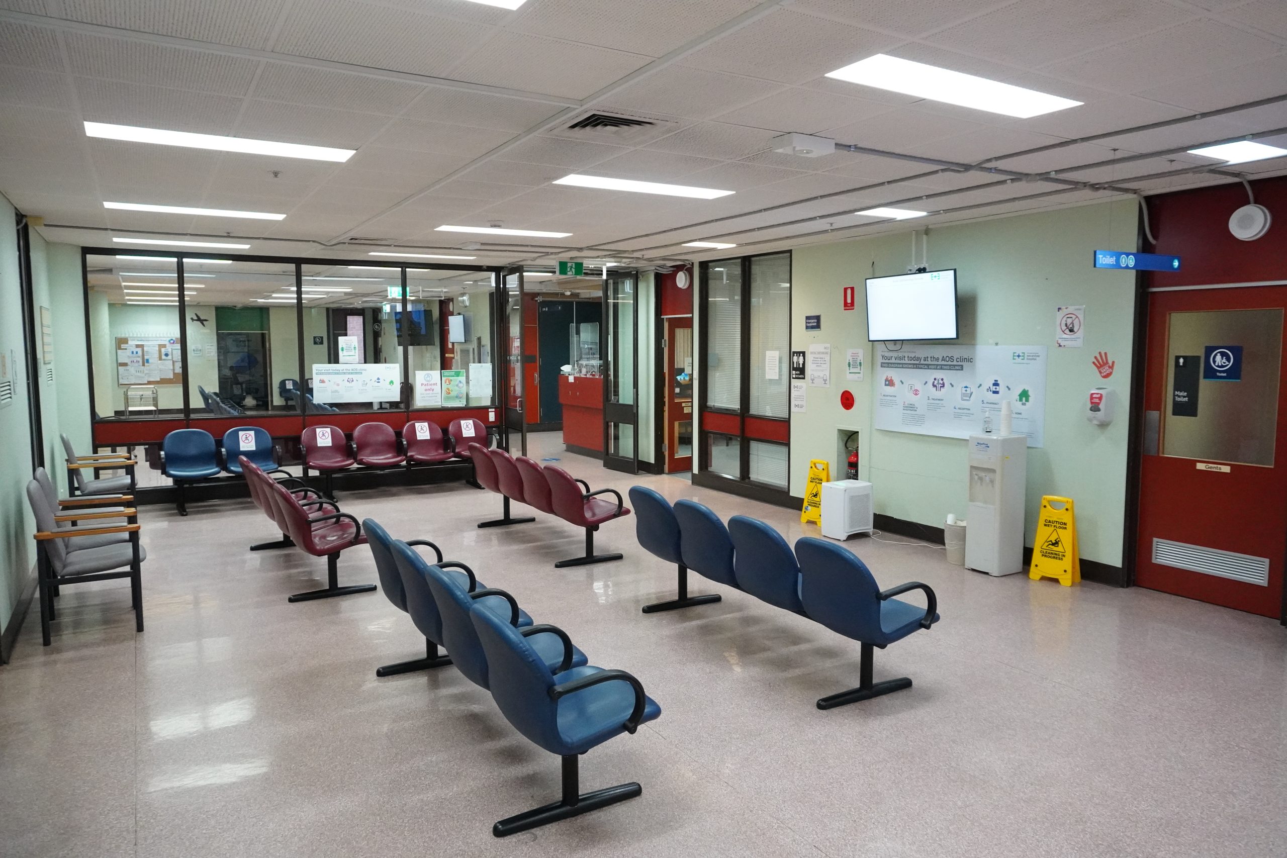 The old AOS waiting room with chairs