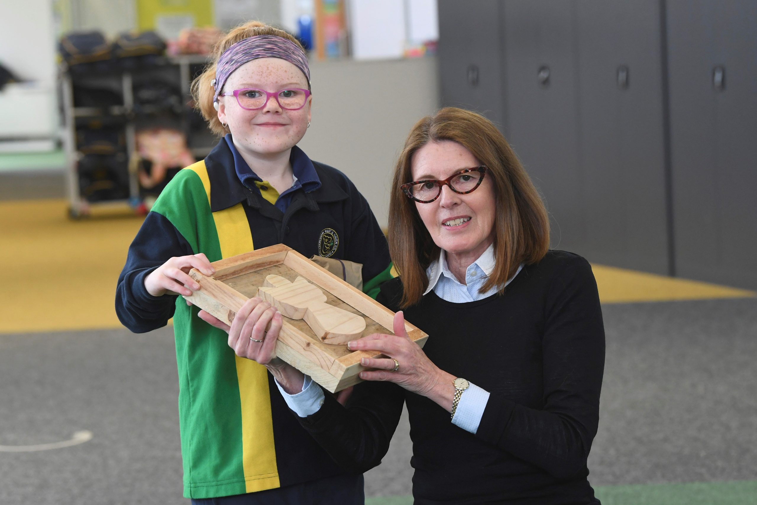 Patient Katie and her Eye and Ear speech pathologist Denise Courtenay