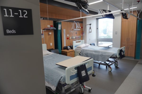 Image of Inpatient ward room featuring 2 hospital beds