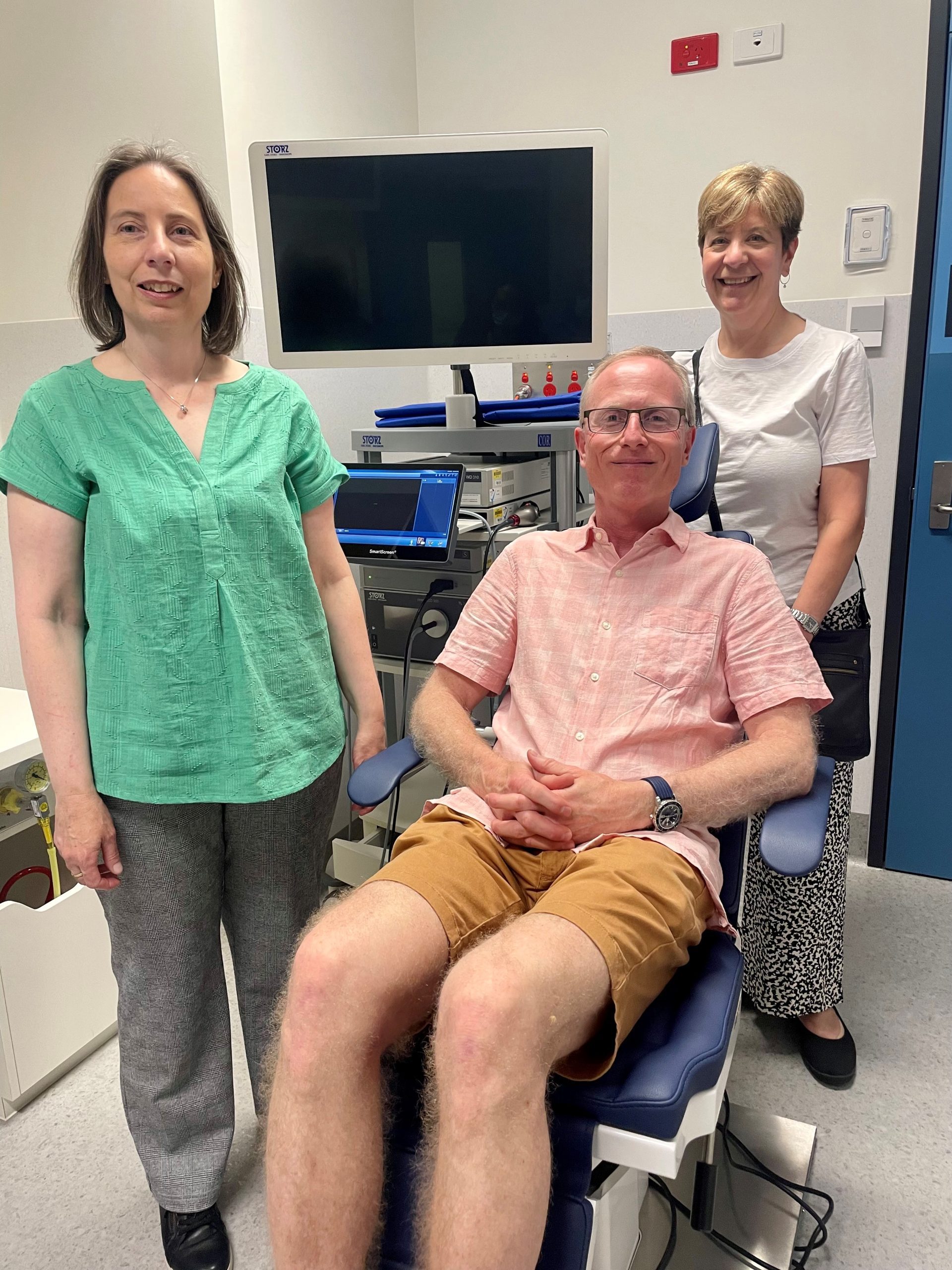 pictured left to right, Jenny, Peter and Lina Cook with the ENT Stack that was purchased thanks to their uncle Ron’s Gift in Will.