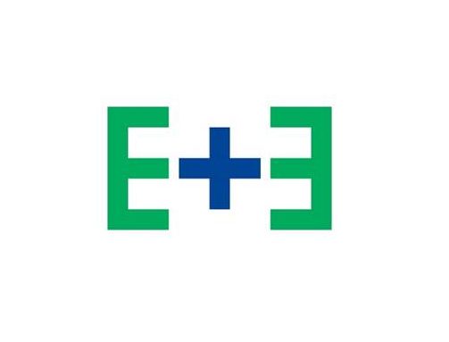 Eye and Ear logo featuring two 'e's mirroring each other with a plus sign in the middle