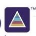 A purple Square with a rainbow coloured triangle inside of it