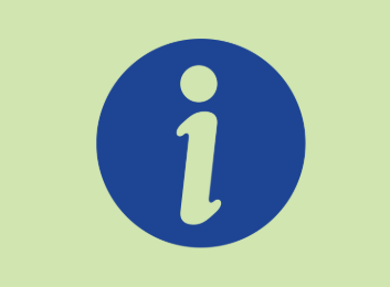 A light green tile with a blue information graphic
