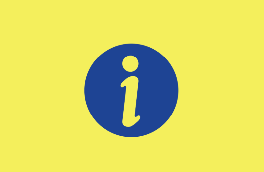 Yellow tile with blue info graphic